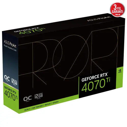 ASUS ProArt GeForce RTX 4070 Ti OC PROART-RTX4070TI-O12G 12GB GDDR6X 192Bit DX12 Ekran Kartı