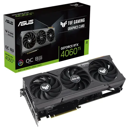 ASUS TUF Gaming GeForce RTX 4060 TI OC TUF-RTX4060TI-O8G-GAMING 8GB GDDR6 128Bit DX12 DLSS 3 Gaming (Oyuncu) Ekran Kartı