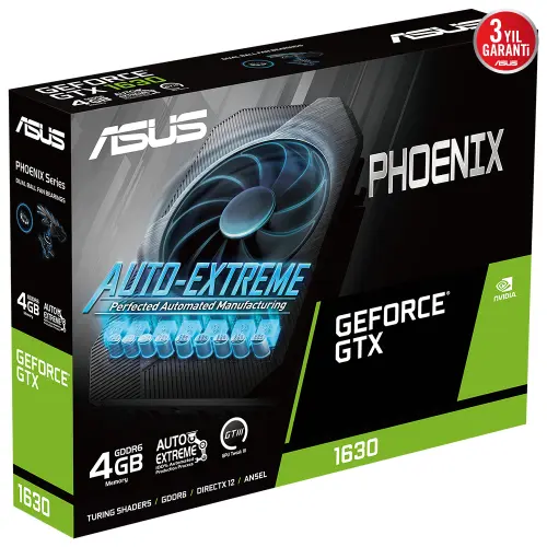 ASUS Phoenix GeForce GTX 1630 PH-GTX1630-4G 4GB GDDR6 64Bit DX12 Gaming (Oyuncu) Ekran Kartı
