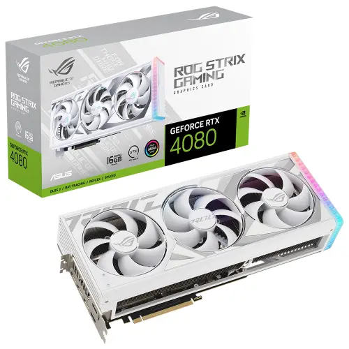 ASUS ROG Strix GeForce RTX 4080 White ROG-STRIX-RTX4080-16G-WHITE 16GB GDDR6X 256Bit DX12 DLSS 3 Gaming (Oyuncu) Ekran Kartı