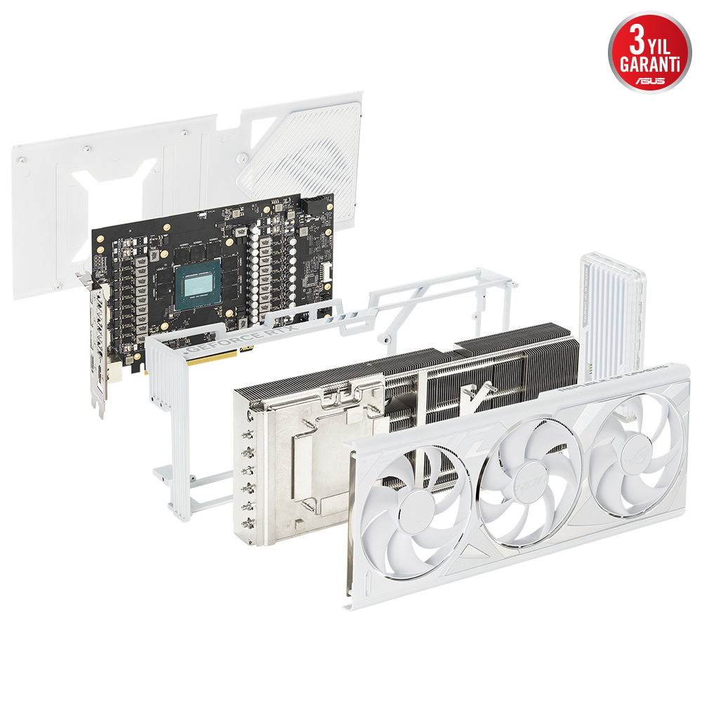 ASUS ROG Strix GeForce RTX 4080 White ROG-STRIX-RTX4080-16G-WHITE 16GB GDDR6X 256Bit DX12 DLSS 3 Gaming (Oyuncu) Ekran Kartı
