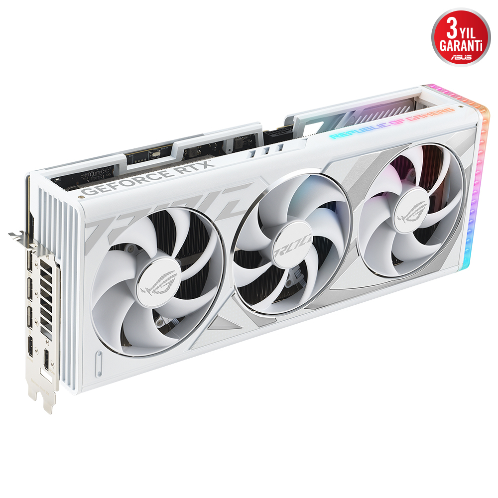 ASUS ROG Strix GeForce RTX 4080 White ROG-STRIX-RTX4080-16G-WHITE 16GB GDDR6X 256Bit DX12 DLSS 3 Gaming (Oyuncu) Ekran Kartı