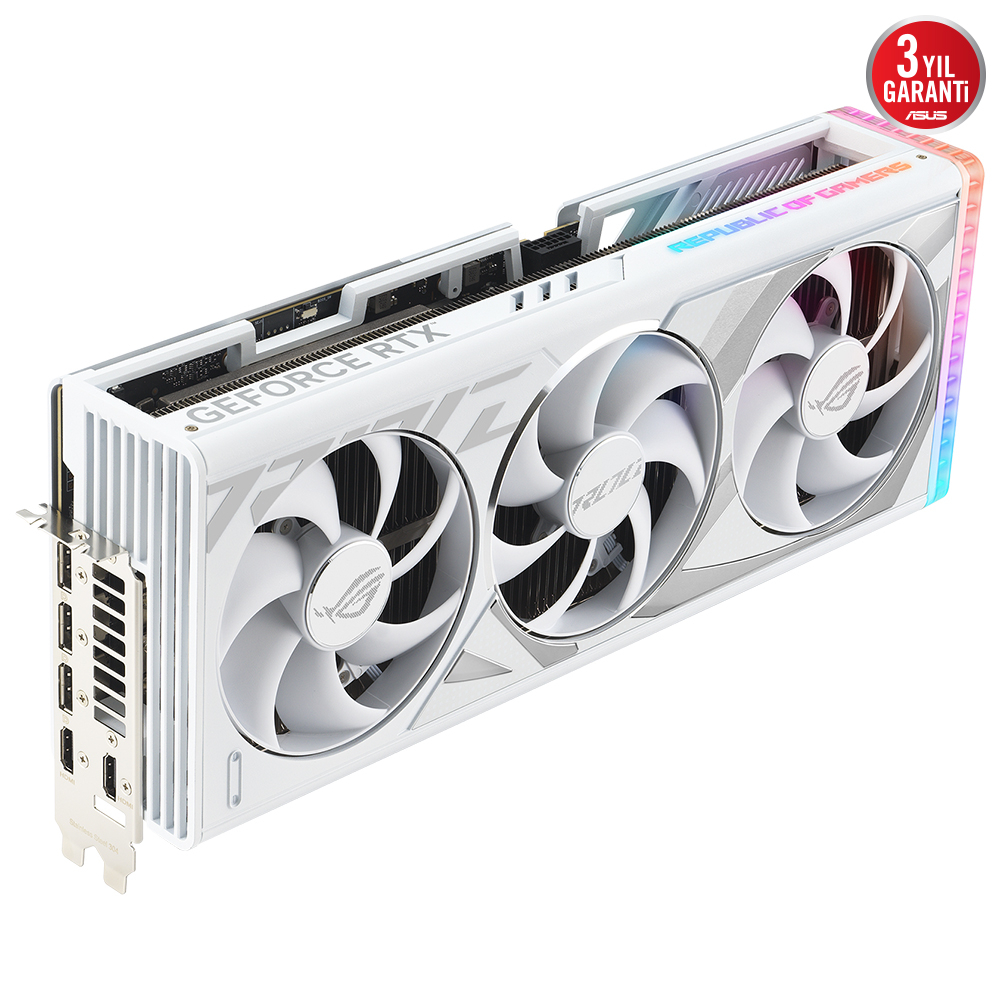 ASUS ROG Strix GeForce RTX 4080 White ROG-STRIX-RTX4080-16G-WHITE 16GB GDDR6X 256Bit DX12 DLSS 3 Gaming (Oyuncu) Ekran Kartı