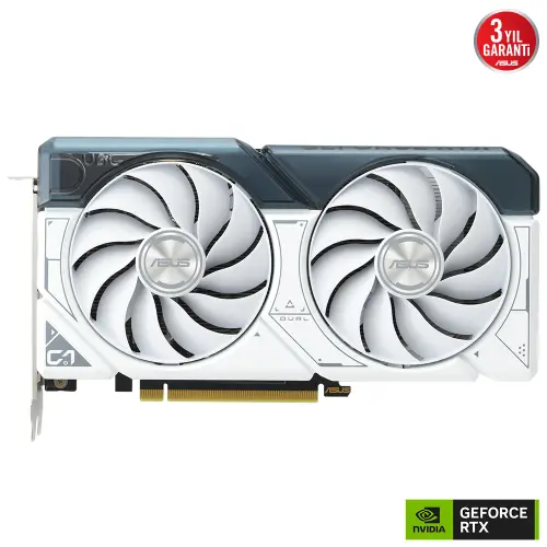 ASUS Dual GeForce RTX 4060 TI WHITE OC DUAL-RTX4060TI-O8G-WHITE 8GB GDDR6 128Bit DX12 DLSS 3 Gaming (Oyuncu) Ekran Kartı