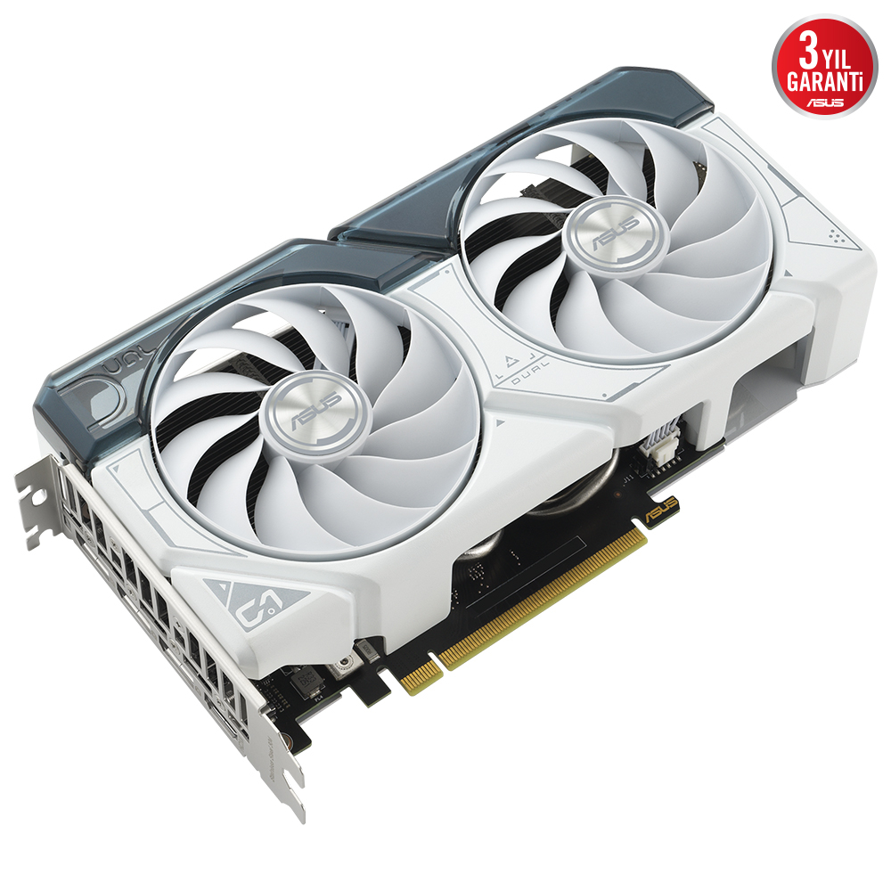 ASUS Dual GeForce RTX 4060 TI WHITE OC DUAL-RTX4060TI-O8G-WHITE 8GB GDDR6 128Bit DX12 DLSS 3 Gaming (Oyuncu) Ekran Kartı