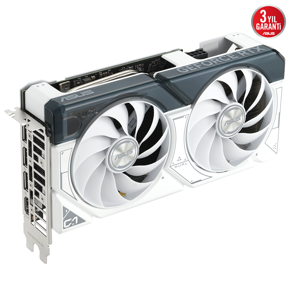 ASUS Dual GeForce RTX 4060 TI WHITE OC DUAL-RTX4060TI-O8G-WHITE 8GB GDDR6 128Bit DX12 DLSS 3 Gaming (Oyuncu) Ekran Kartı