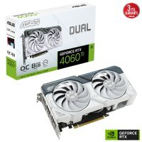 Asus Dual GeForce RTX 4060 TI WHITE DUAL-RTX4060TI-8G-WHITE 8GB GDDR6 128Bit DX12 DLSS 3 Gaming (Oyuncu) Ekran Kartı