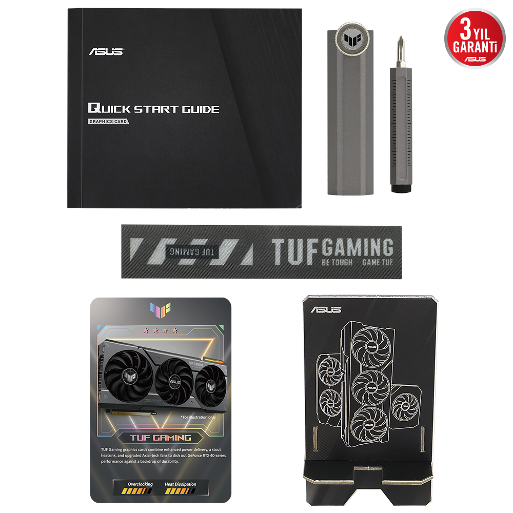 ASUS TUF Gaming GeForce RTX 4060 TI TUF-RTX4060TI-8G-GAMING 8GB GDDR6 128Bit DX12 DLSS 3 Gaming (Oyuncu) Ekran Kartı