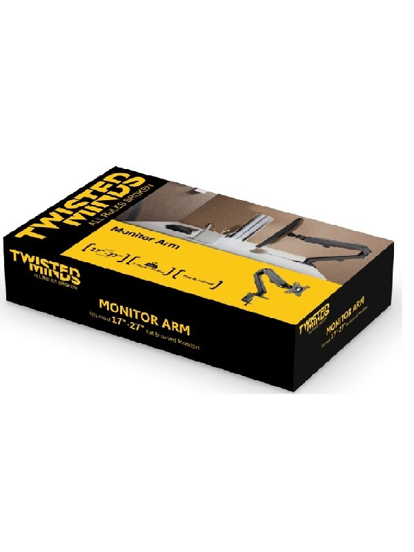 Twisted Minds TM-45-C06 Mekanik Amortisörlü Düz/Kavisli Ekran 17″- 27″ Max 7Kg Tek Monitör Kolu