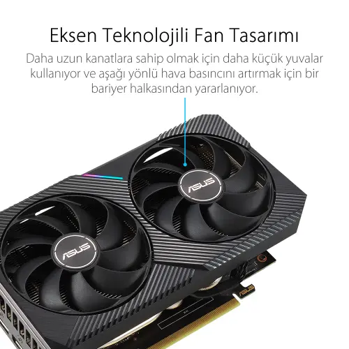 ASUS Dual GeForce RTX 3060 V2 OC DUAL-RTX3060-O12G-V2 12GB GDDR6 192Bit DX12 Gaming (Oyuncu) Ekran Kartı