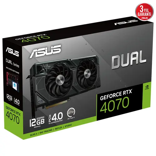ASUS Dual GeForce RTX 4070 DUAL-RTX4070-12G GDDR6X 192Bit DX12 DLSS 3 Gaming (Oyuncu) Ekran Kartı