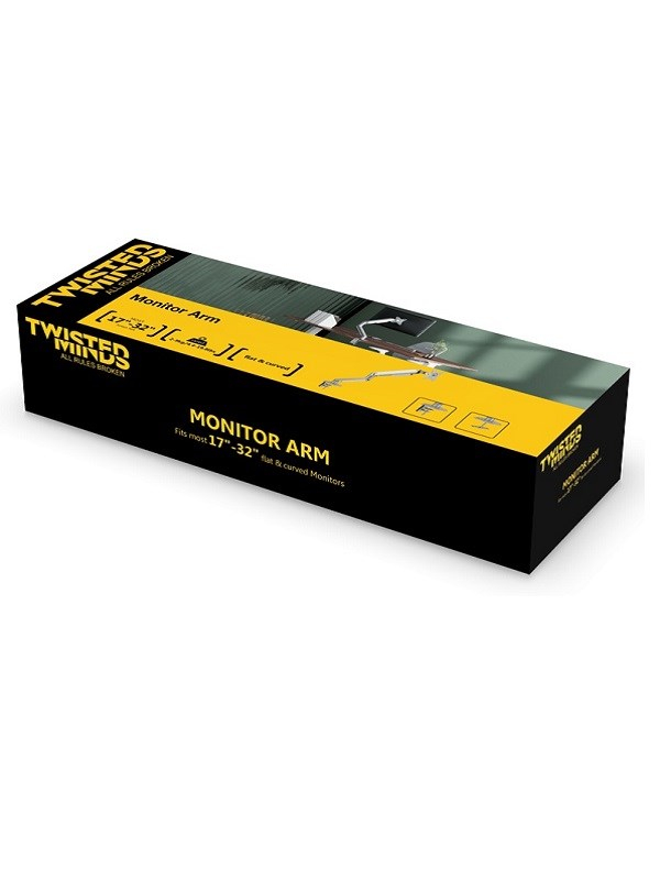 Twisted Minds TM-63-C06 Mekanik Amortisörlü Düz/Kavisli Ekran 17″- 32″ Max 9Kg Tek Monitör Kolu