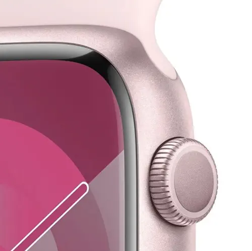 Apple Watch Series 9 GPS 45mm Pembe Alüminyum Kasa ve Uçuk Pembe Spor Kordon - S/M - MR9G3TU/A