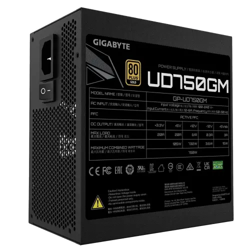 Gigabyte UD750GM 750W 80+ Gold Full Modüler 120mm Fan Power Supply