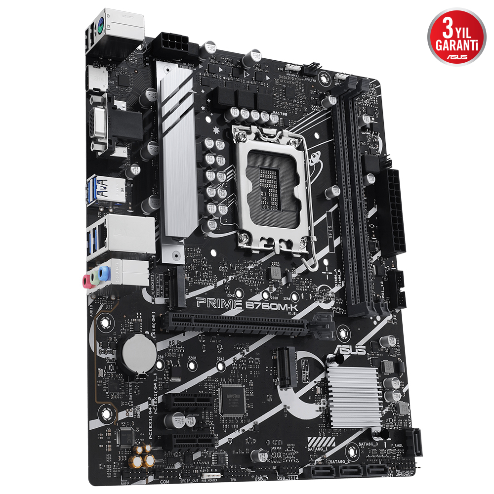 ASUS Prime B760M-K D5 Intel B760 Soket 1700 DDR5 8000(OC)MHz mATX Gaming (Oyuncu) Anakart