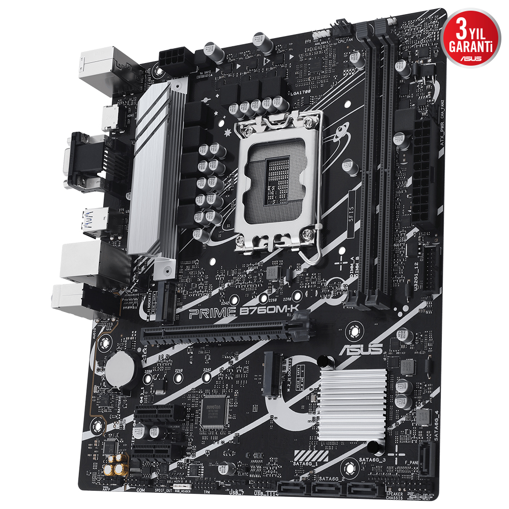 ASUS Prime B760M-K D5 Intel B760 Soket 1700 DDR5 8000(OC)MHz mATX Gaming (Oyuncu) Anakart