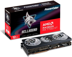 POWERCOLOR HELLHOUND RX 7700XT 12G-L/OC 12GB GDDR6 192Bit DX12 Gaming (Oyuncu) Ekran Kartı