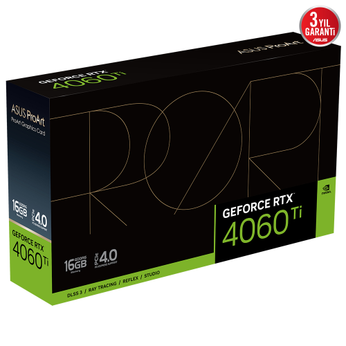 ASUS ProArt GeForce RTX 4060 Ti PROART-RTX4060TI-16G 16 GB GDDR6 128Bit DX12 Gaming (Oyuncu) Ekran Kart
