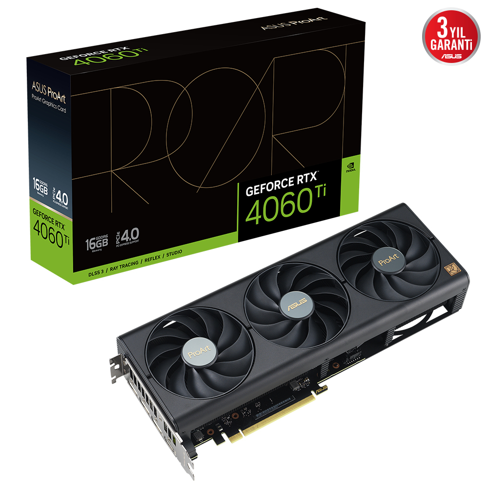 ASUS ProArt GeForce RTX 4060 Ti PROART-RTX4060TI-16G 16 GB GDDR6 128Bit DX12 Gaming (Oyuncu) Ekran Kart