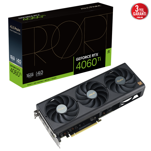 ASUS ProArt GeForce RTX 4060 Ti PROART-RTX4060TI-16G 16 GB GDDR6 128Bit DX12 Gaming (Oyuncu) Ekran Kart