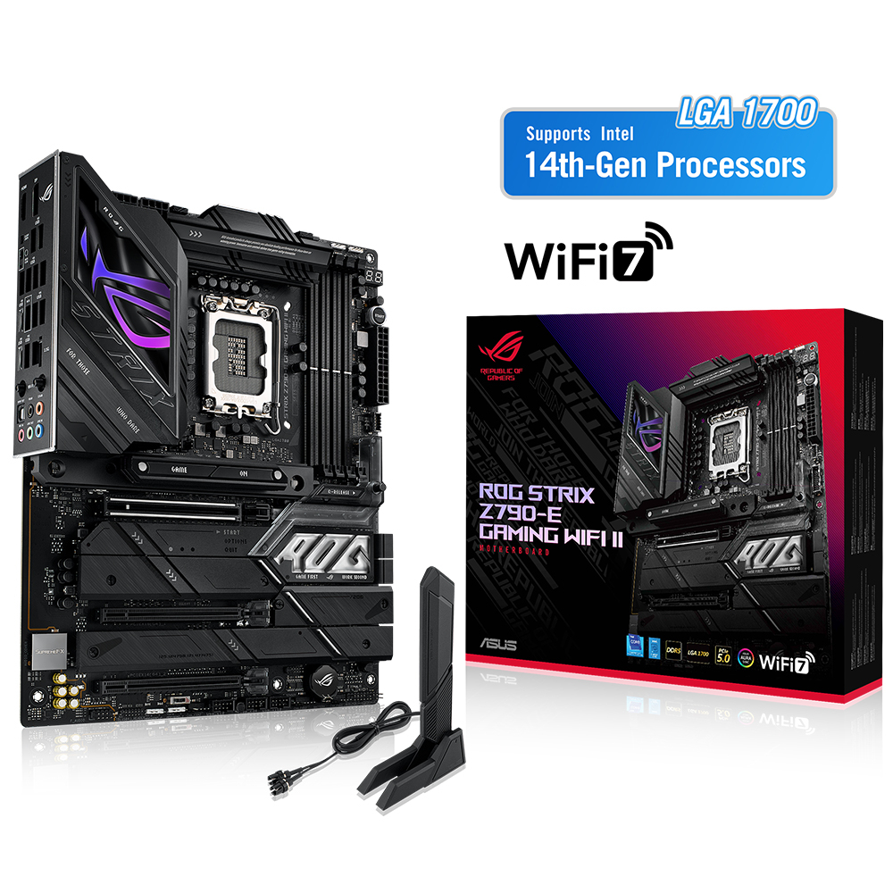 ASUS ROG Strix Z790-E Gaming WIFI II Intel Z790 Soket 1700 DDR5 8000(OC)MHz ATX Gaming (Oyuncu) Anakart