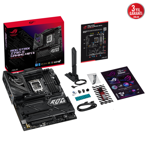 ASUS ROG Strix Z790-E Gaming WIFI II Intel Z790 Soket 1700 DDR5 8000(OC)MHz ATX Gaming (Oyuncu) Anakart