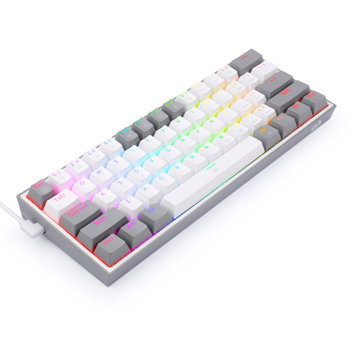 Redragon K617 Fizz RGB Red Switch Kablolu Beyaz/Gri Compact Gaming (Oyuncu) Klavye