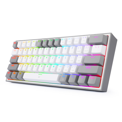 Redragon K617 Fizz RGB Red Switch Kablolu Beyaz/Gri Compact Gaming (Oyuncu) Klavye