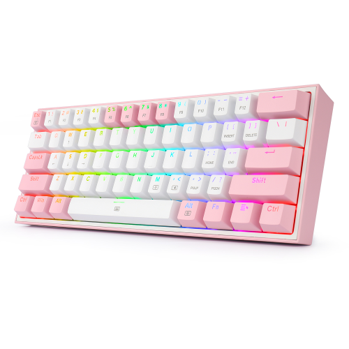 Redragon K617 Fizz RGB Red Switch Kablolu White/Pink Compact Gaming (Oyuncu) Klavye