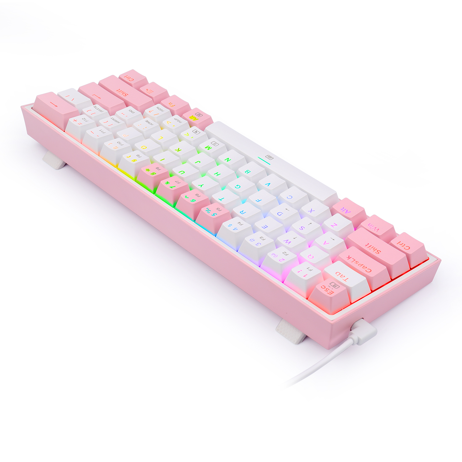 Redragon K617 Fizz RGB Red Switch Kablolu White/Pink Compact Gaming (Oyuncu) Klavye