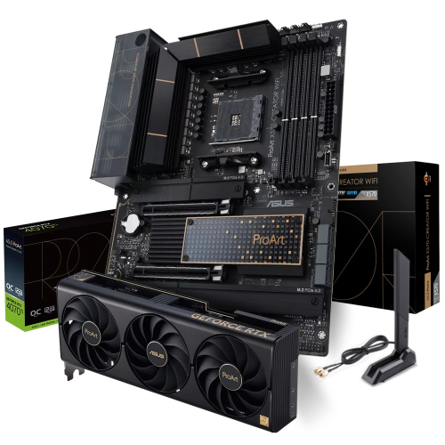 ASUS ProArt GeForce RTX 4070 OC Ekran Kartı+ Asus ProArt X570-Creator Wifi AMD Anakart Bundle