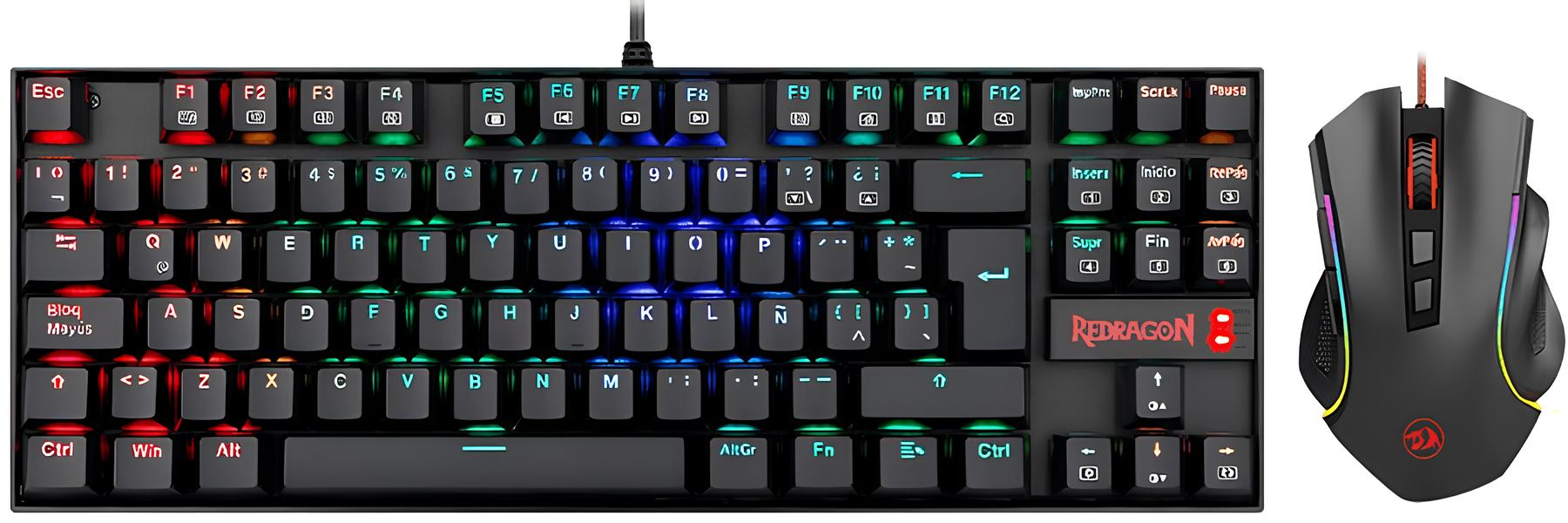 Redragon K552 Kumara Blue Switch Mekanik Klavye + M607 RGB Mouse