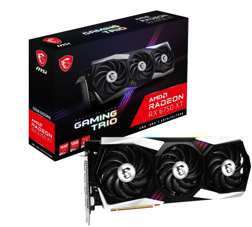 MSI Radeon RX 6750 XT Gaming Trio 12GB GDDR6 192Bit Gaming (Oyuncu) Ekran Kartı