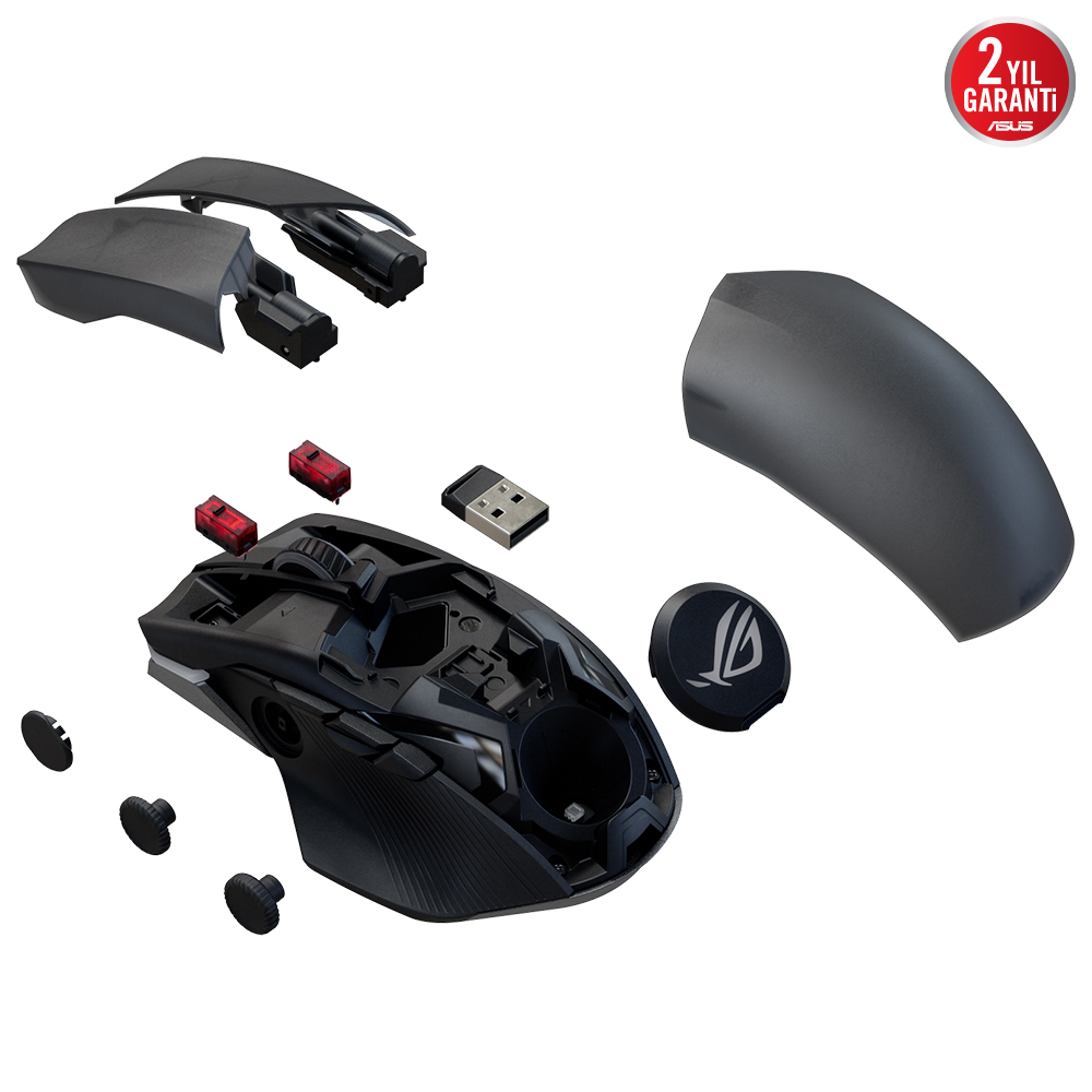 ASUS ROG Chakram X Origin 36.000 DPI 11 Tuş Optik RGB Kablosuz Gaming (Oyuncu) Mouse