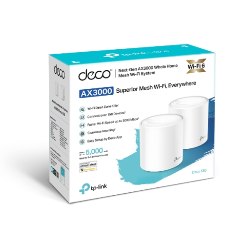 TP-Link Deco X60 3000 Mbps Ev Wi-Fi 6 Sistemi (İkili Paket)