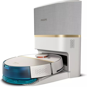 Philips HomeRun 7000 Serisi Aqua XU7100/02 Çöp İstasyonlu Beyaz Gold Akıllı Robot Süpürge