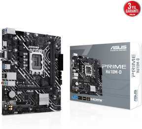ASUS Prime H610M-D D5 Intel H610 Soket 1700 DDR5 5600MHz mATX Gaming (Oyuncu) Anakart