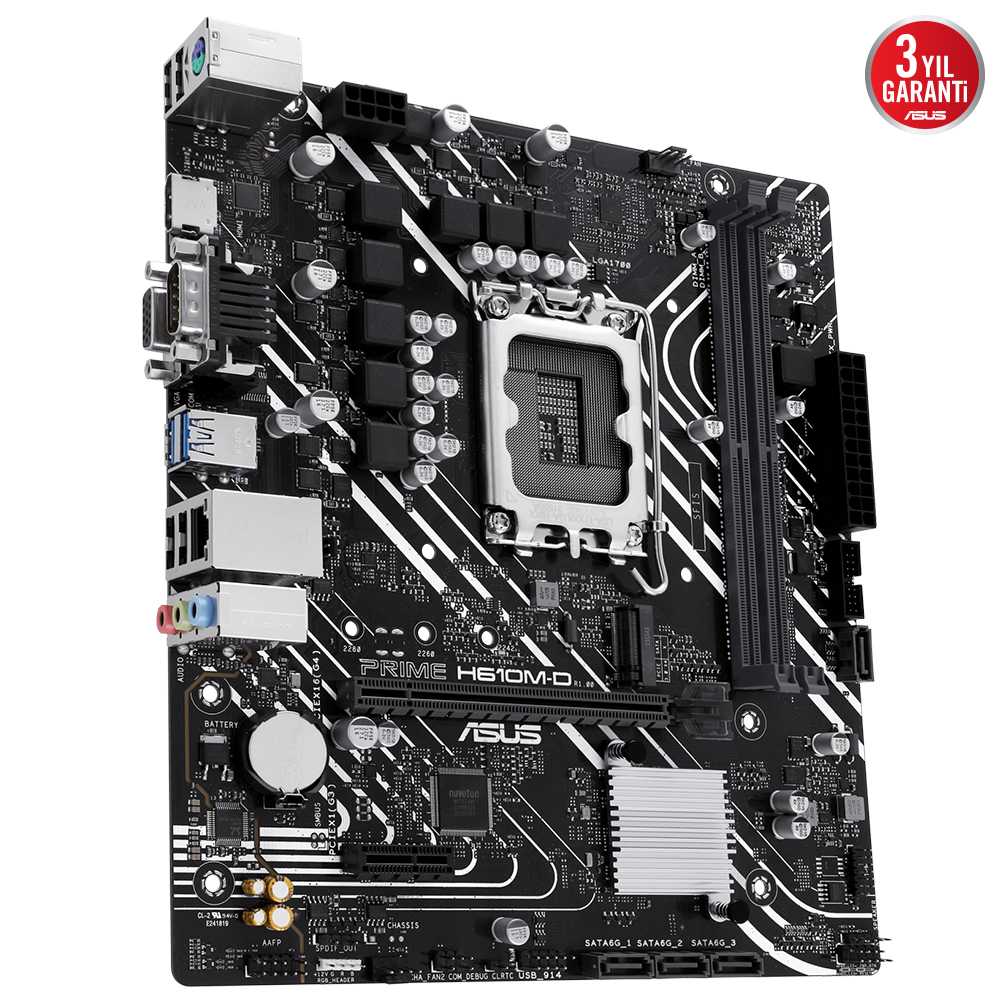 ASUS Prime H610M-D D5 Intel H610 Soket 1700 DDR5 5600MHz mATX Gaming (Oyuncu) Anakart