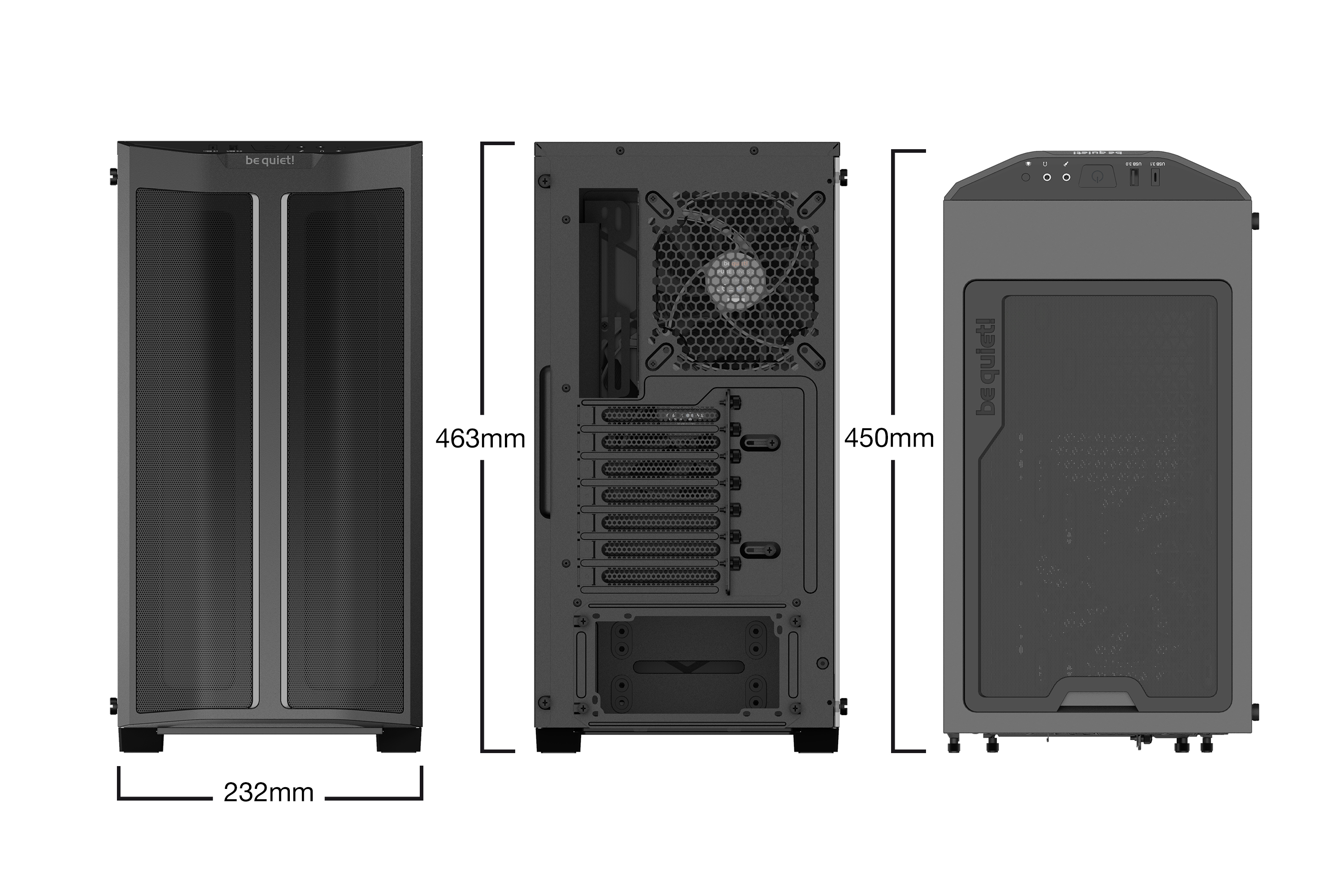 Be Quiet! Pure Base 500DX BGW37 3x140 mm Fan Siyah Gaming (Oyuncu) Kasası