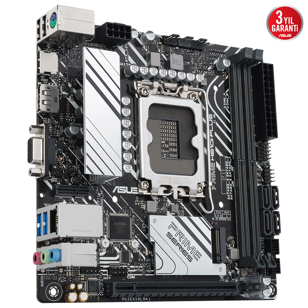 ASUS Prime H610I-PLUS-CSM Intel Soket LGA1700 DDR5 5600Mhz Mini ITX Anakart