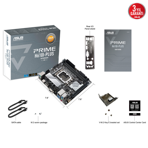ASUS Prime H610I-PLUS-CSM Intel Soket LGA1700 DDR5 5600Mhz Mini ITX Anakart