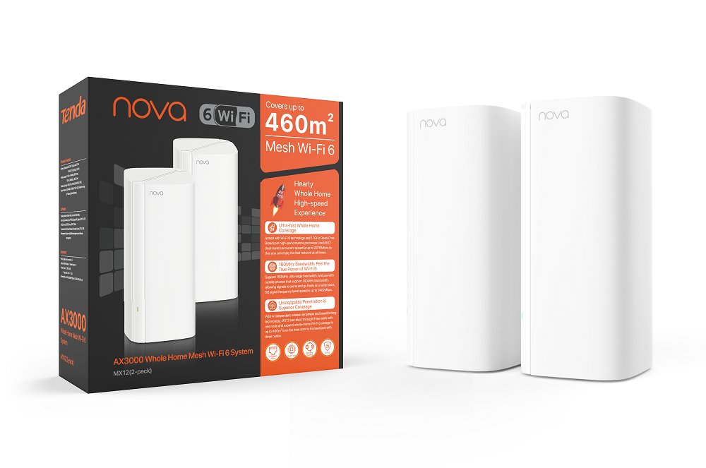 Tenda Mesh MX12 AX3000 3 Port 3000 Mbps 2`li Router