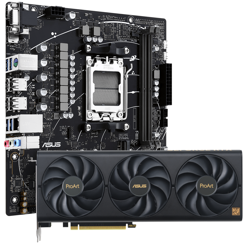 Asus ProArt GeForce RTX 4070 OC Ekran Kartı + Asus PRIME A620M-E-CSM AMD Anakart Bundle