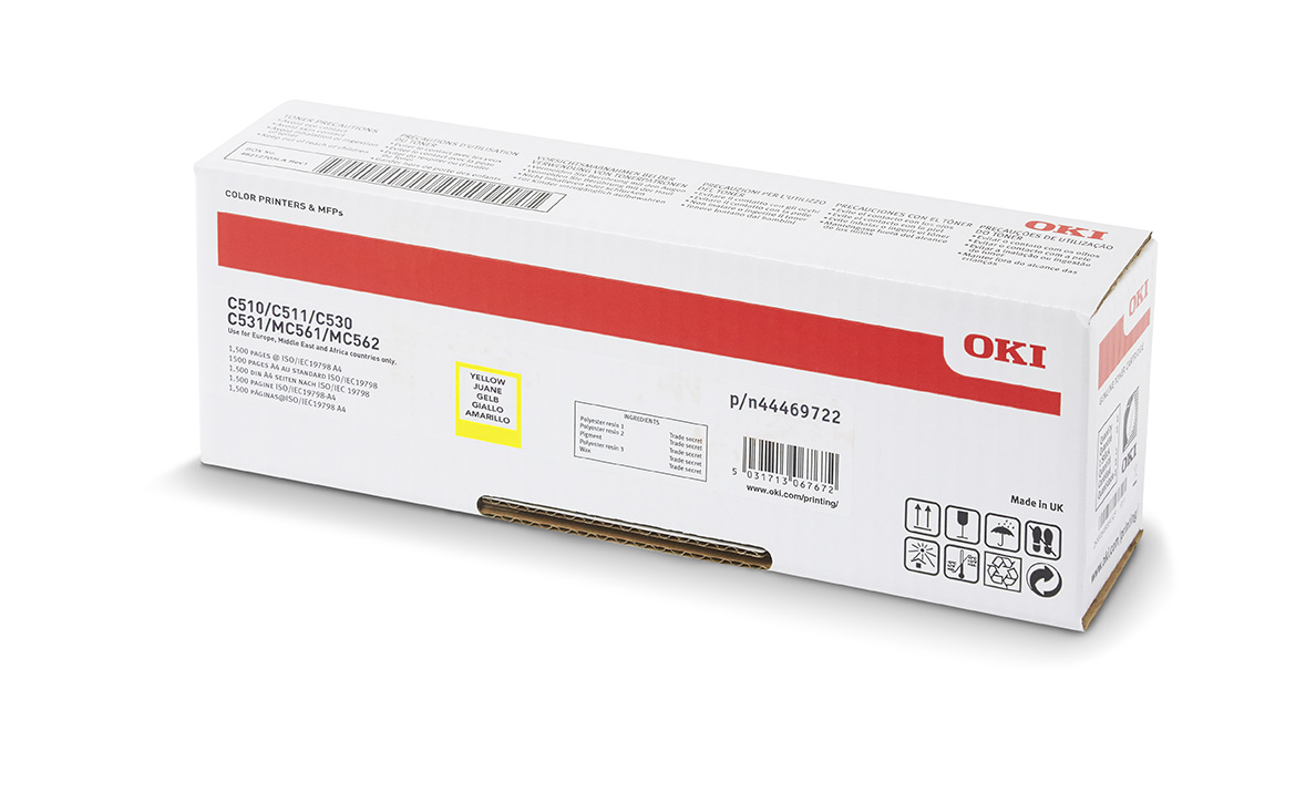 Oki 44469722 Sarı Toner 5000 Sayfa