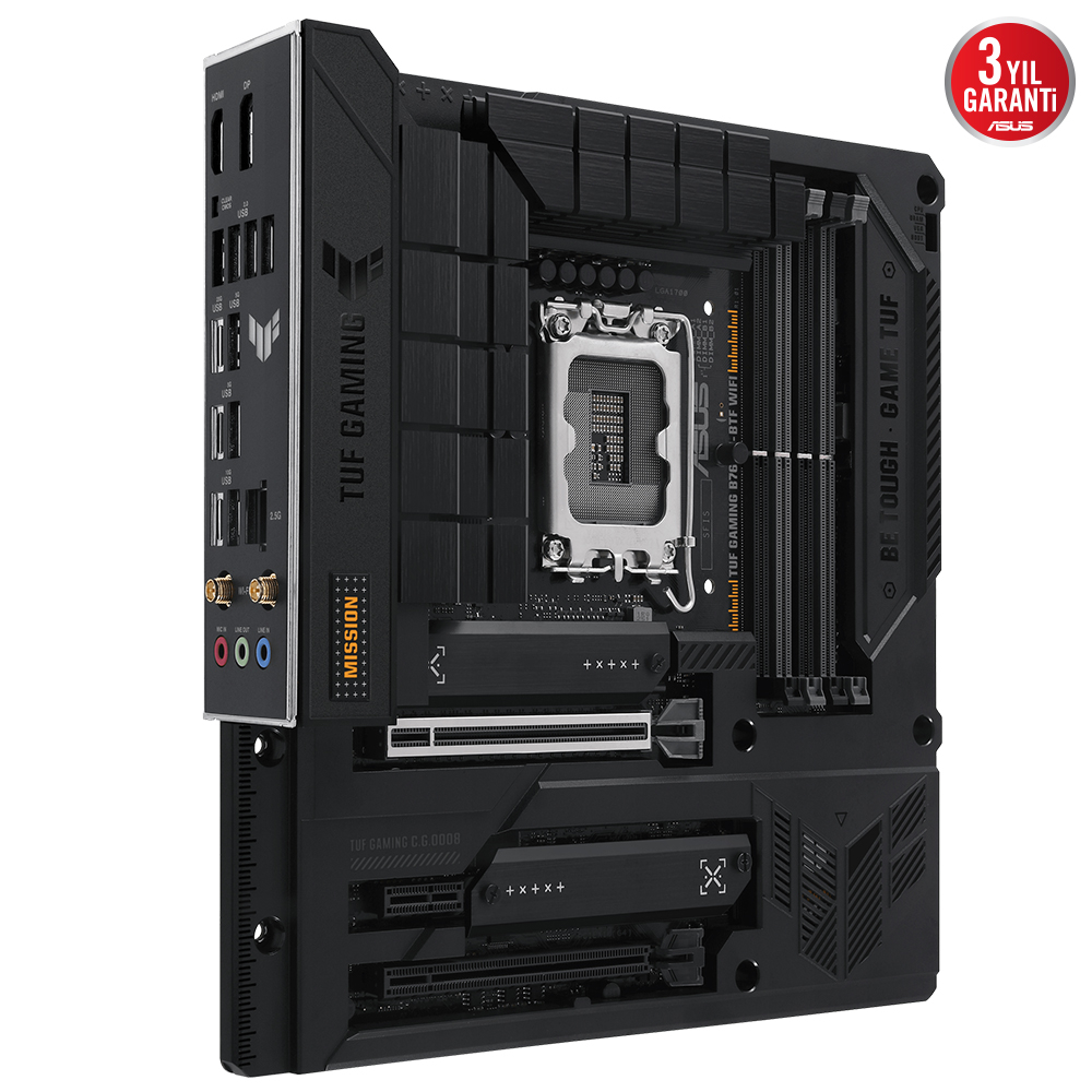 ASUS TUF Gaming B760M-BTF WIFI D5 Intel B760 Soket 1700 DDR5 7200(OC)MHz mATX Gaming (Oyuncu) Anakart