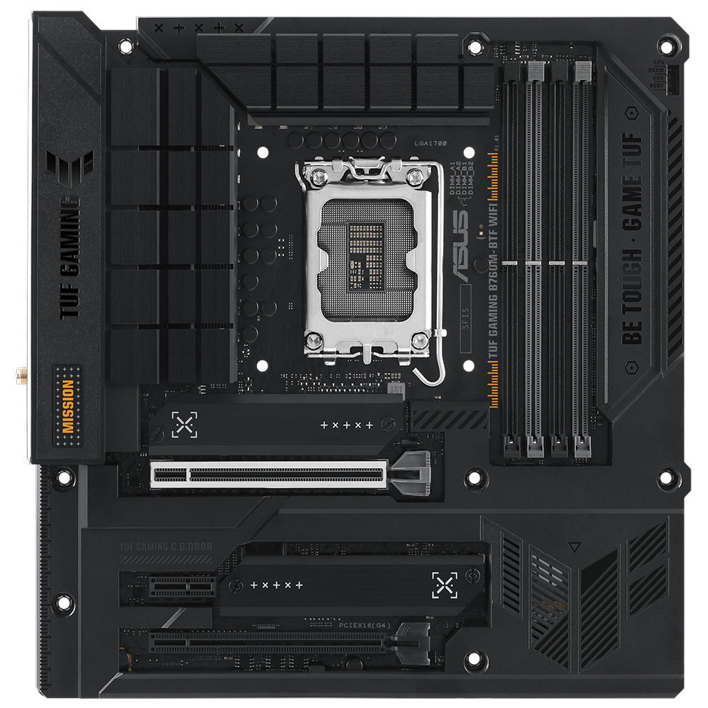 ASUS TUF Gaming B760M-BTF WIFI D5 Intel B760 Soket 1700 DDR5 7200(OC)MHz mATX Gaming (Oyuncu) Anakart