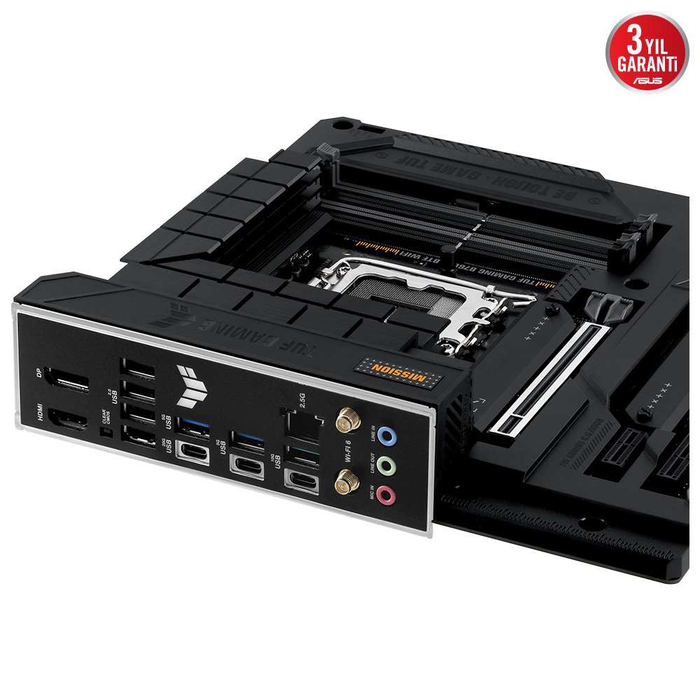 ASUS TUF Gaming B760M-BTF WIFI D5 Intel B760 Soket 1700 DDR5 7200(OC)MHz mATX Gaming (Oyuncu) Anakart