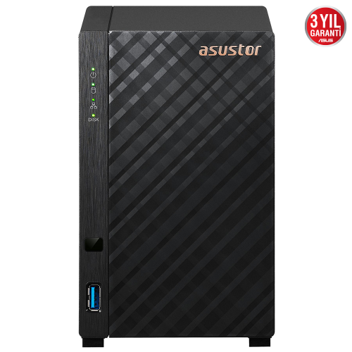 Asustor AS1102T Realtek RTD1296 2 Yuvalı (2x22TB Desteği) 1GB DDR4 2.5GBE Nas Ünitesi