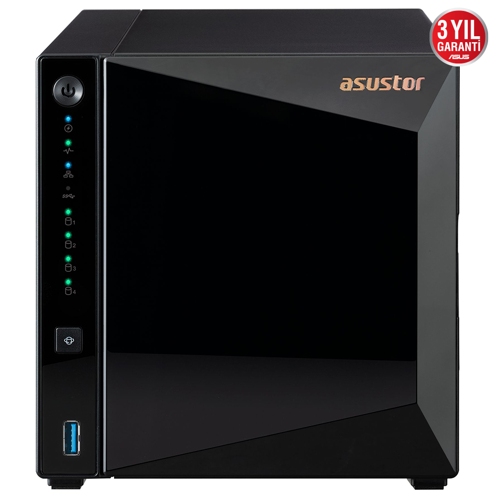 Asustor AS3304T Realtek RTD1296 4 Yuvalı (4x22TB Desteği) 2GB DDR4 2.5GBE Nas Ünitesi