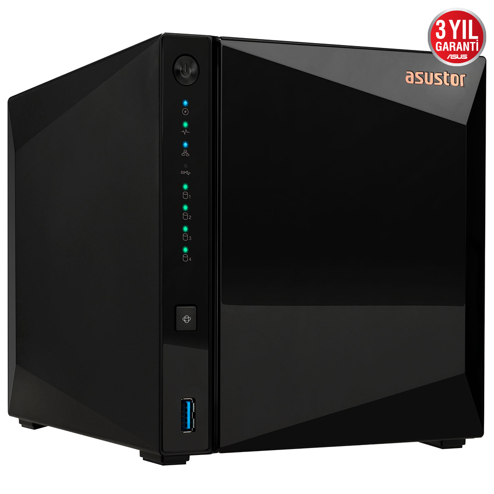 Asustor AS3304T Realtek RTD1296 4 Yuvalı (4x22TB Desteği) 2GB DDR4 2.5GBE Nas Ünitesi